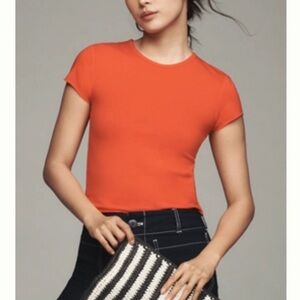 NWT The Evan Short-Sleeve raw edge baby tee